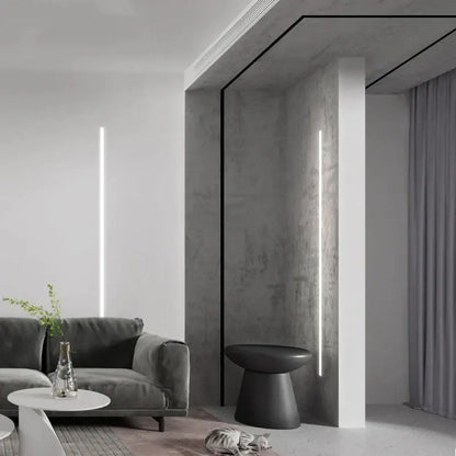 Geometric black & silver led aluminum threshold strip living room