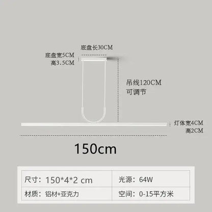 Minimalist black led ceiling pendant light for dining room kitchen