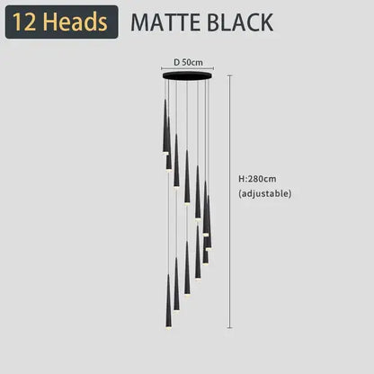 Modern black led ceiling chandelier living room pendant light