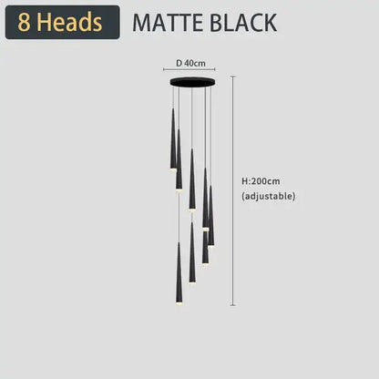 Modern black led ceiling chandelier living room pendant light