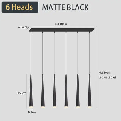 Modern black led ceiling chandelier living room pendant light