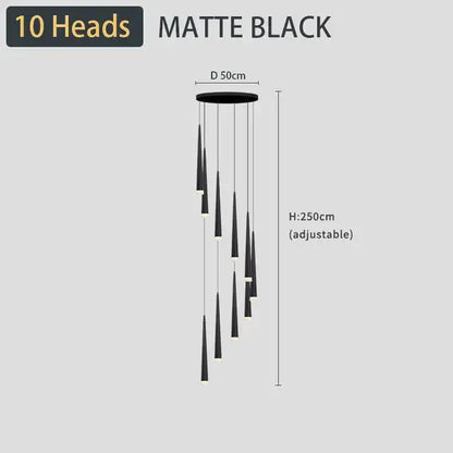 Modern black led ceiling chandelier living room pendant light