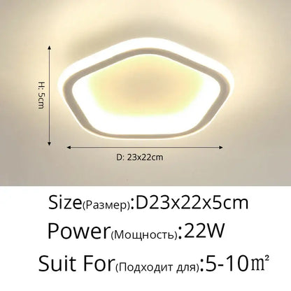Modern circular black & white led ceiling light for entryway