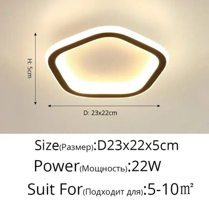 Modern circular black & white led ceiling light for entryway