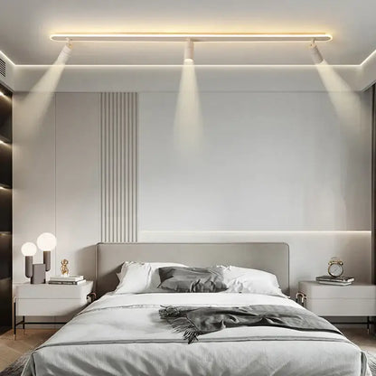 Modern black led ceiling spotlights living room metal track light