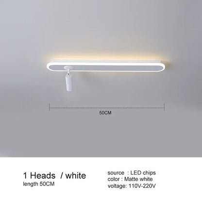 Modern black led ceiling spotlights living room metal track light