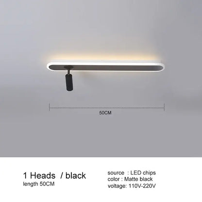 Modern black led ceiling spotlights living room metal track light