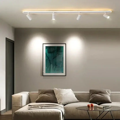 Modern black led ceiling spotlights living room metal track light