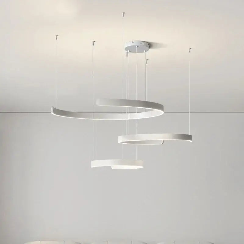Modern minimalist black led chandelier pendant light for foyer