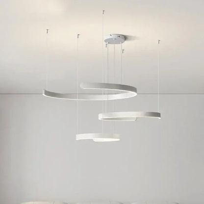 Modern minimalist black led chandelier pendant light for foyer