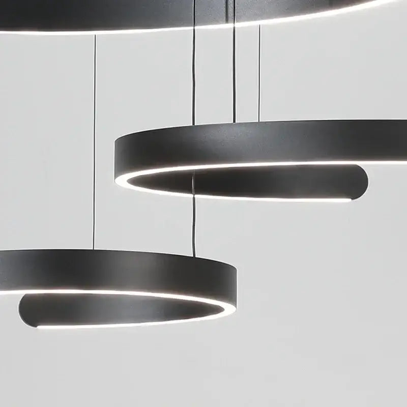 Modern minimalist black led chandelier pendant light for foyer