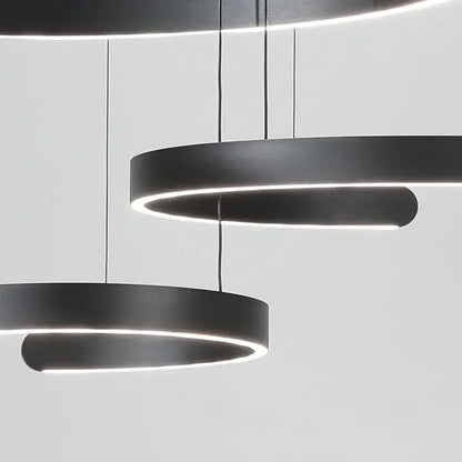 Modern minimalist black led chandelier pendant light for foyer