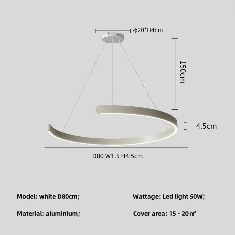 Modern minimalist black led chandelier pendant light for foyer