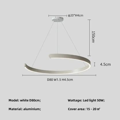 Modern minimalist black led chandelier pendant light for foyer