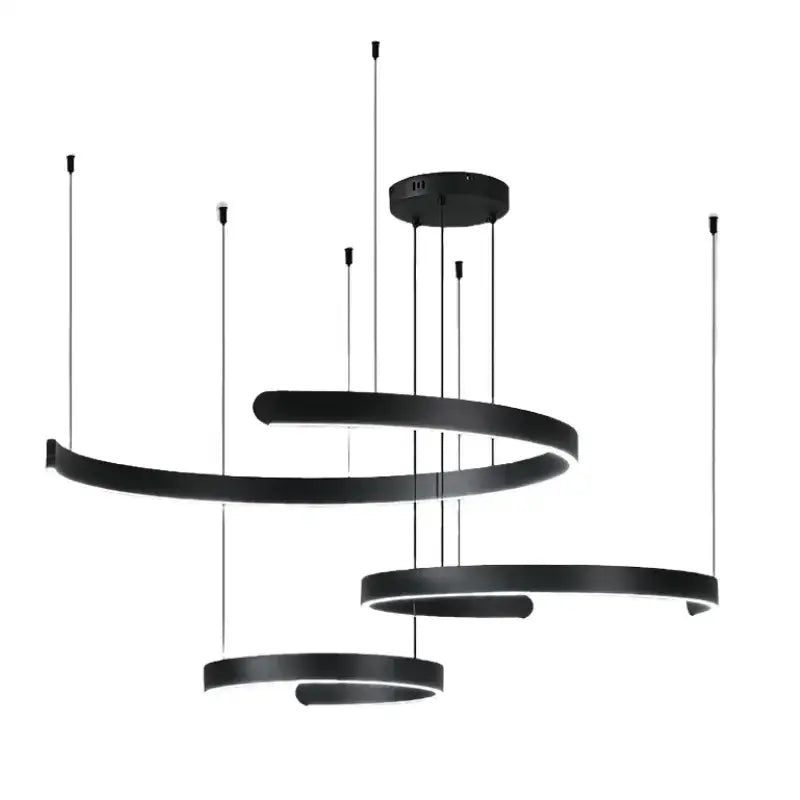 Modern minimalist black led chandelier pendant light for foyer