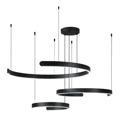 Modern minimalist black led chandelier pendant light for foyer