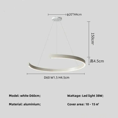 Modern minimalist black led chandelier pendant light for foyer