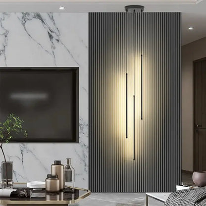 Minimalist black led chandelier pendant lights for dining room