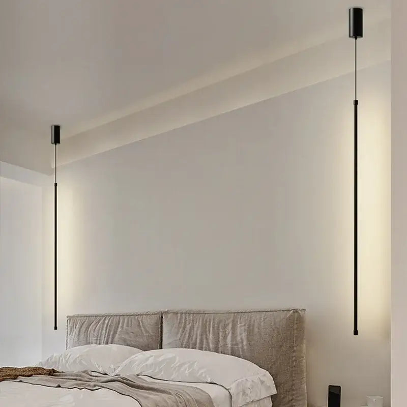 Minimalist black led chandelier pendant lights for dining room