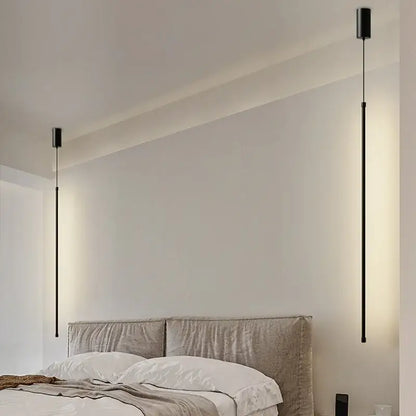 Minimalist black led chandelier pendant lights for dining room
