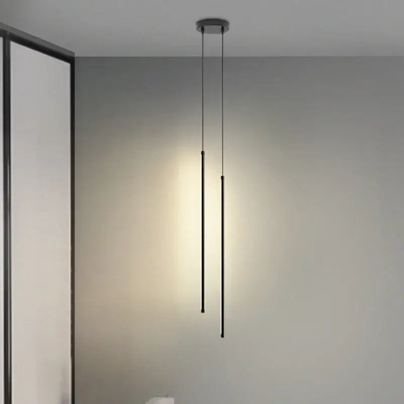 Minimalist black led chandelier pendant lights for dining room