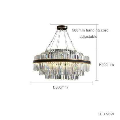 Modern dark bronze led crystal chandelier dining room luxury design