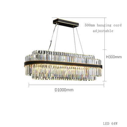 Modern dark bronze led crystal chandelier dining room luxury design