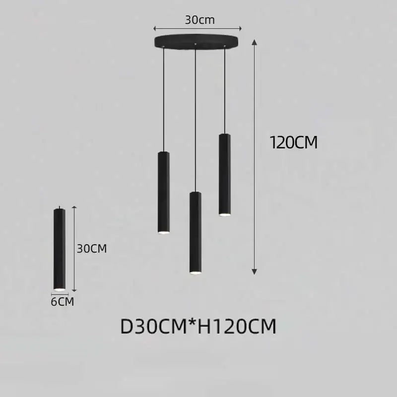 Modern black led crystal staircase chandelier for dining room