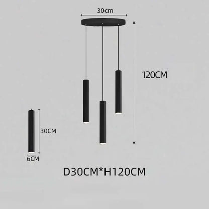 Modern black led crystal staircase chandelier for dining room