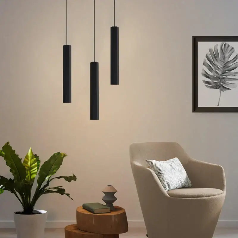 Modern black led crystal staircase chandelier for dining room