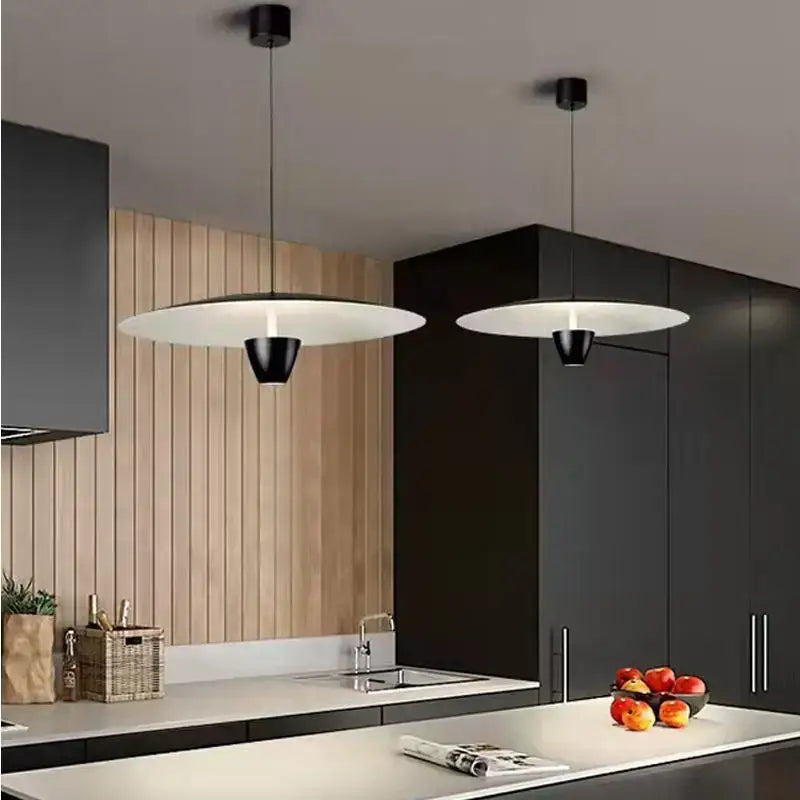 Modern minimalist black led hanging light for dining room
