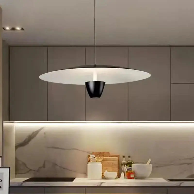 Modern minimalist black led hanging light for dining room