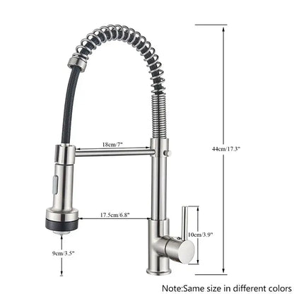 Modern matte black led kitchen faucet with pull down sprayer