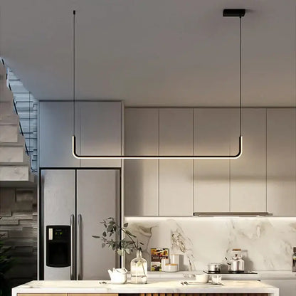 Modern black led pendant chandelier for dining room kitchen