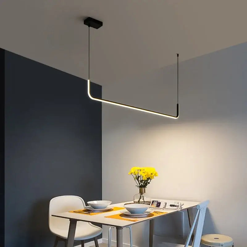 Modern black led pendant chandelier for dining room kitchen