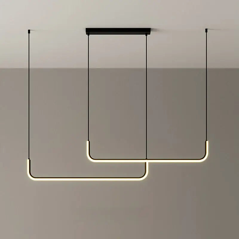 Modern black led pendant chandelier for dining room kitchen