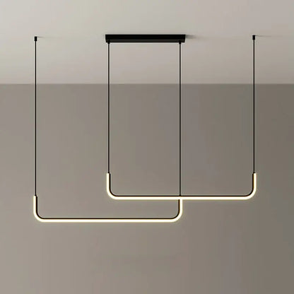 Modern black led pendant chandelier for dining room kitchen