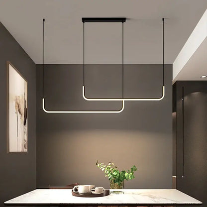 Modern black led pendant chandelier for dining room kitchen