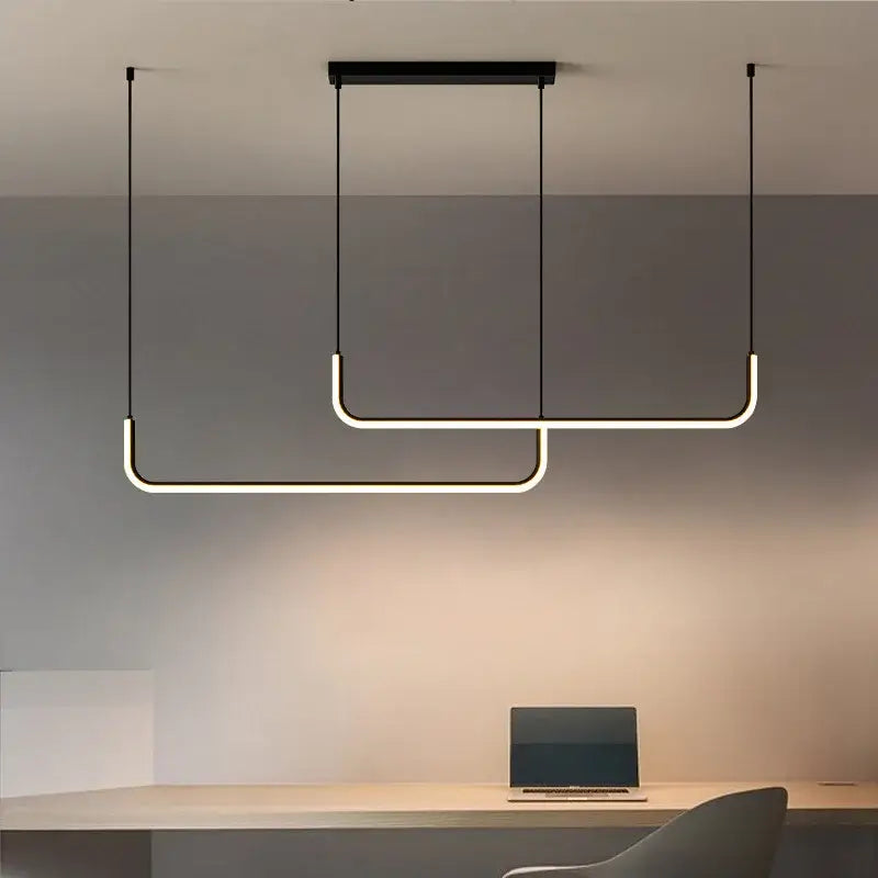 Modern black led pendant chandelier for dining room kitchen