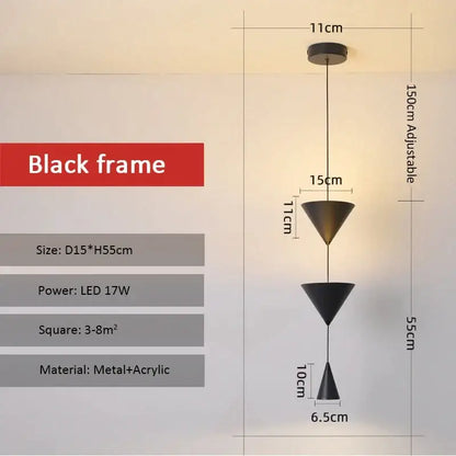 Modern matte bronze triple triangle led pendant – dining room