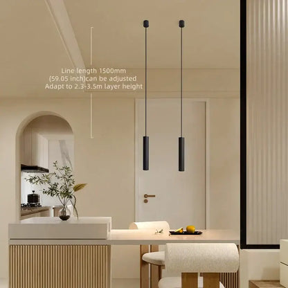 Modern black led pendant light living room double anti glare spot