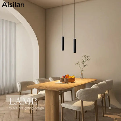 Modern black led pendant light living room double anti glare spot