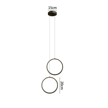 Modern minimalist black led pendant light for bedroom glow