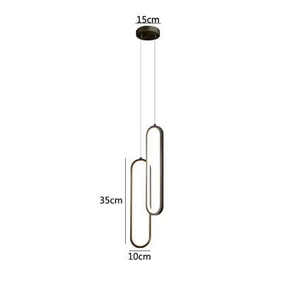 Modern minimalist black led pendant light for bedroom glow