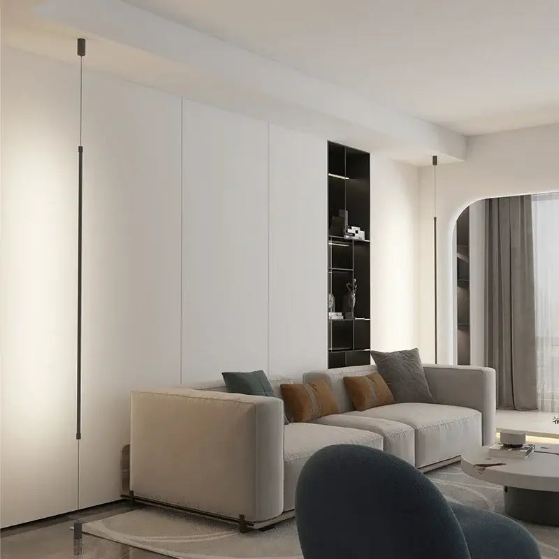 Modern minimalist black led pendant light for living room