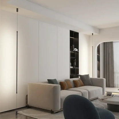 Modern minimalist black led pendant light for living room