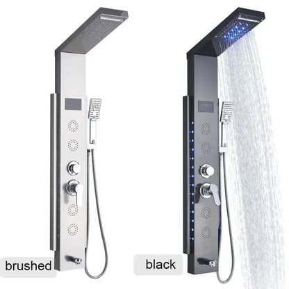 black led shower panel bathroom faucet with blue light