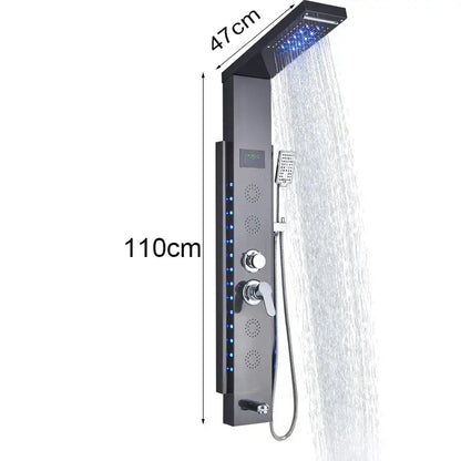 black led shower panel bathroom faucet with blue light