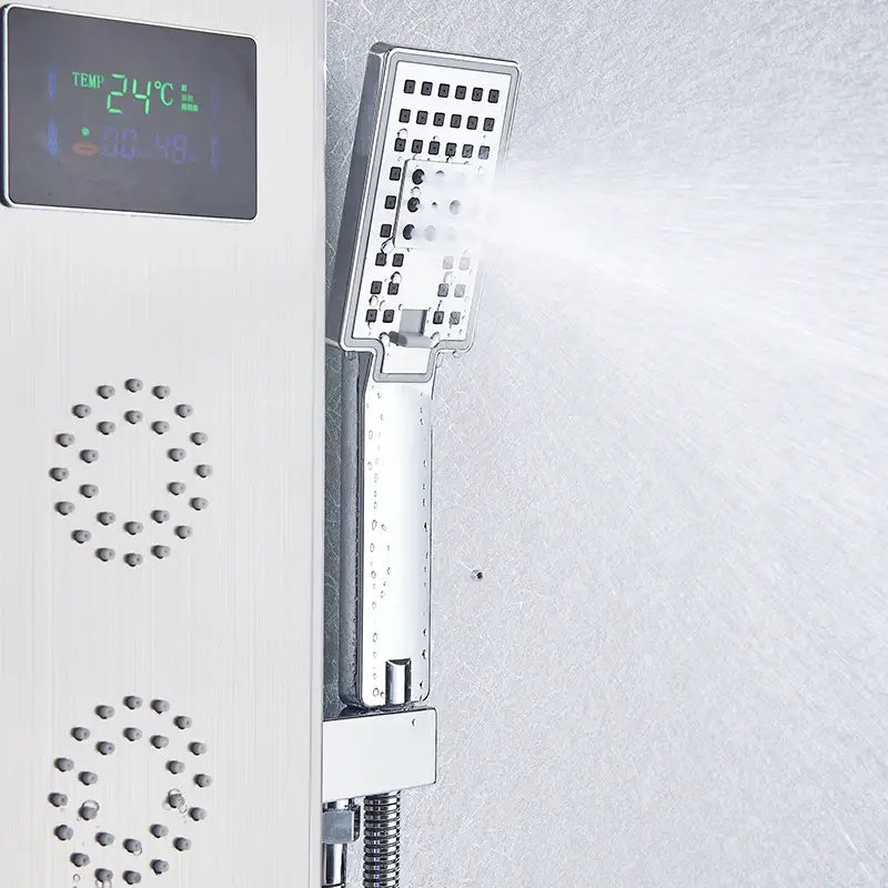 black led shower panel bathroom faucet with blue light