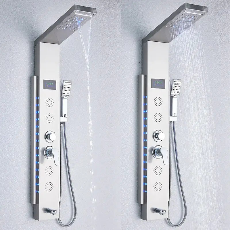 black led shower panel bathroom faucet with blue light